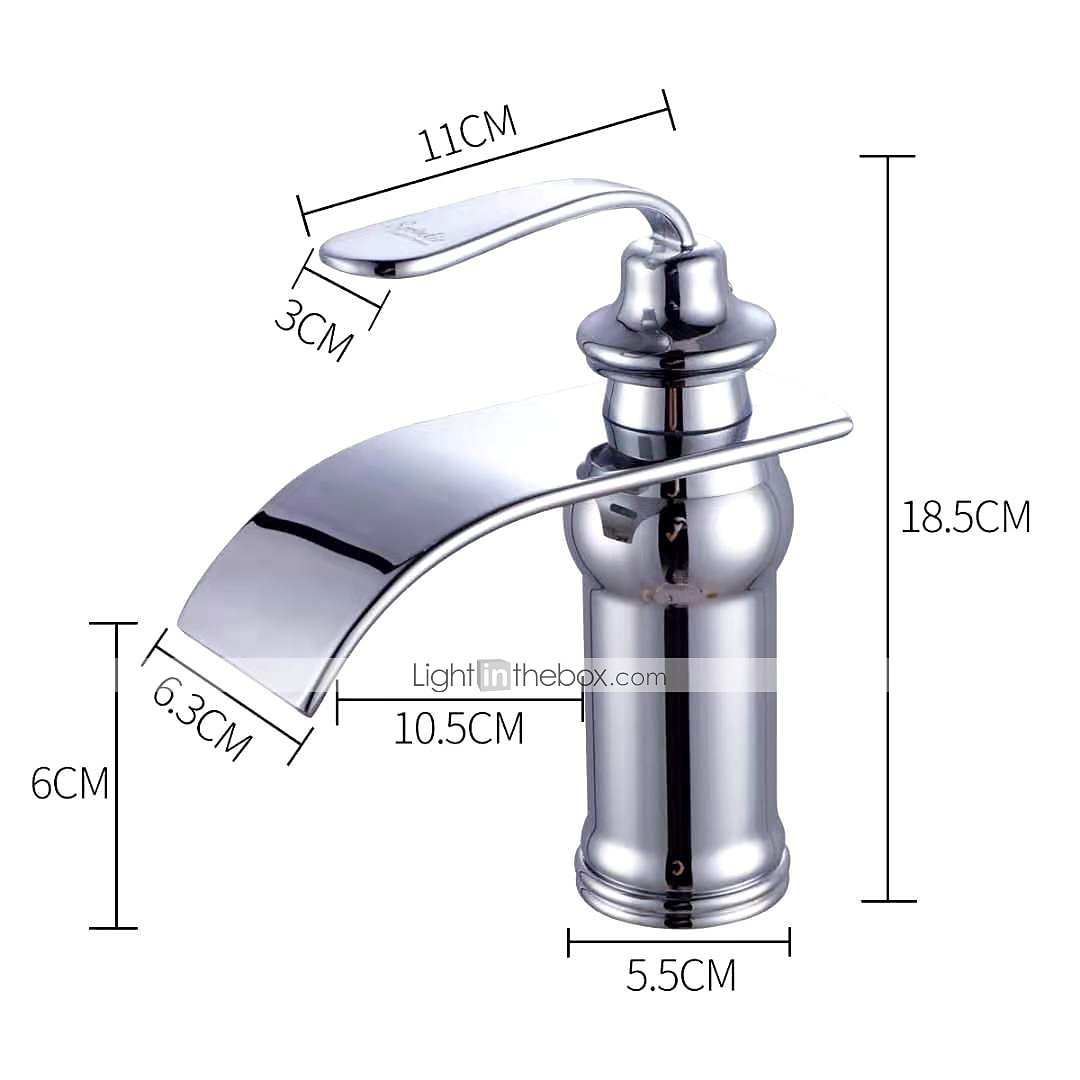 Bathroom Sink Faucet - Waterfall Oil-rubbed Bronze Widespread Single Handle One HoleBath Taps / Art Deco / Retro / Yes / Stainless Steel / Brass 2025 - $121.99 –P1