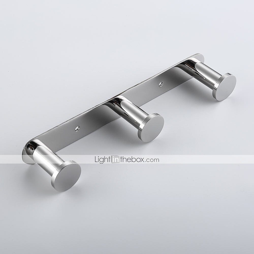 Robe Hooks New Design Contemporary Stainless Steel Material Bathroom Wall Mounted 3 or 4 or 5 or 6 Hooks Silvery 1pc 2025 - $33.99 –P5