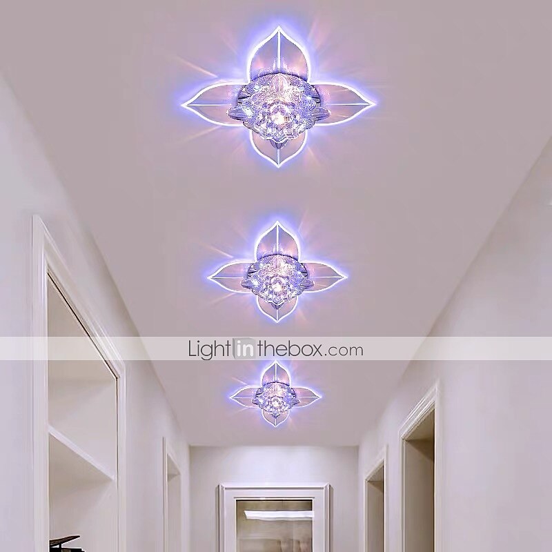 20cm led luz de teto de cristal luz de varanda corredor lâmpada moderna flor desgin luzes embutidas de metal galvanizado 110-240 v de 2025 por $71.99 –P9