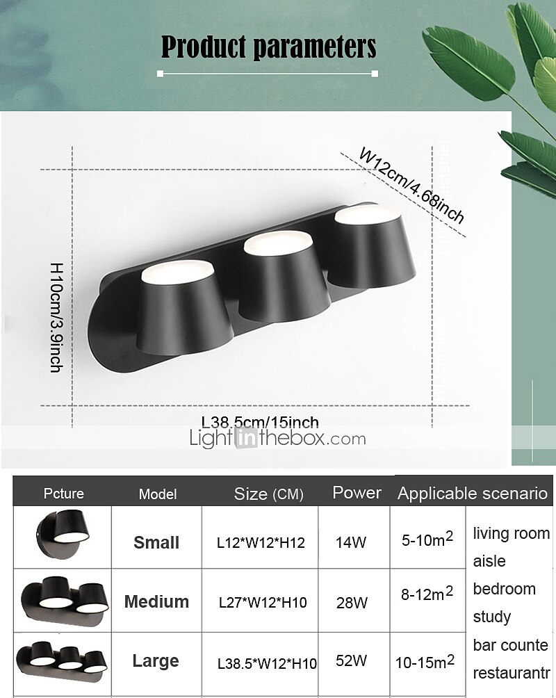 Lightinthebox Double Sided Light-emitting Indoor Wall Light LED Dimmable Rotatable Wall Lamp Nordic Modern Creative Bedroom Bedside Hotel Living Room AC110-240V 2025 - $70.99 –P1
