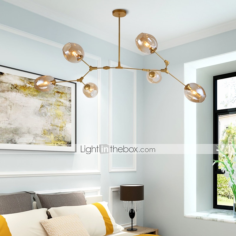gren lys lysekrone 5/6/7/9/11 hoder led pendel moderne nordisk lysekrone stue spisestue soverom metall 110-120v 220-240v 2025 - $223.89 –P3