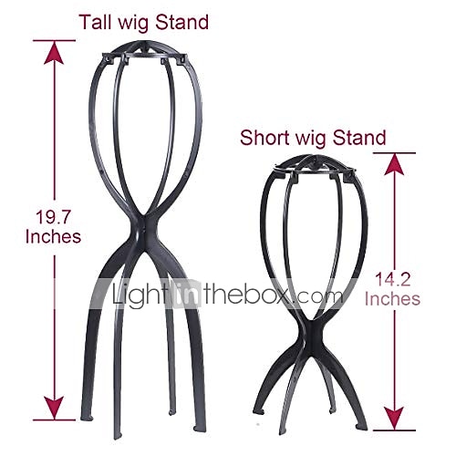 wig stand 3pcs folding black wig holder for short hair 14.2 inch collapsible display tool wig stands portable traveling hat rack hair dryer 2026 - $14.99 –P8