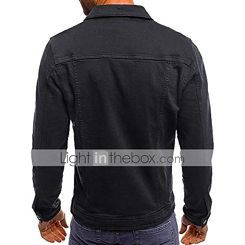 Herr Lättviktsjacka Trucker Jacka Utomhusjacka Sommarjacka Ledigt Dagligen Klassisk Stil Vår Höst Ensfärgat Klassisk & Tidlös Normal Marin Svart Vit Rubinrött Blå Jacka 2025 - $41.99 –P5