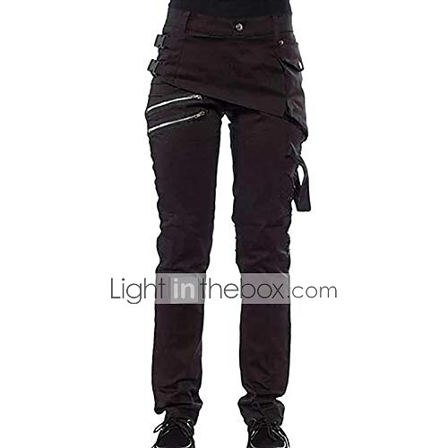 women's  gothic pants zipper pockets rivet steampunk trousers rock style pants new 2023 - US $39.99 –P9