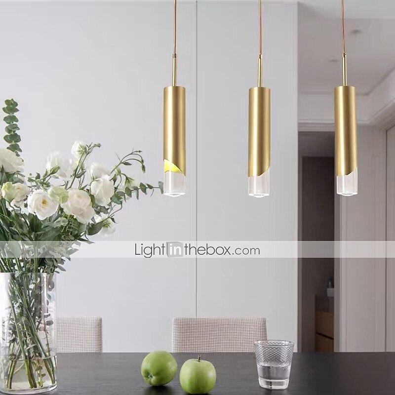 6cm luz colgante led luz de noche nórdica moderna luz tricolor dorada barra de comedor decoración de navidad galvanizada de metal 110-120v 220-240v 2025 - $100.99 –P10