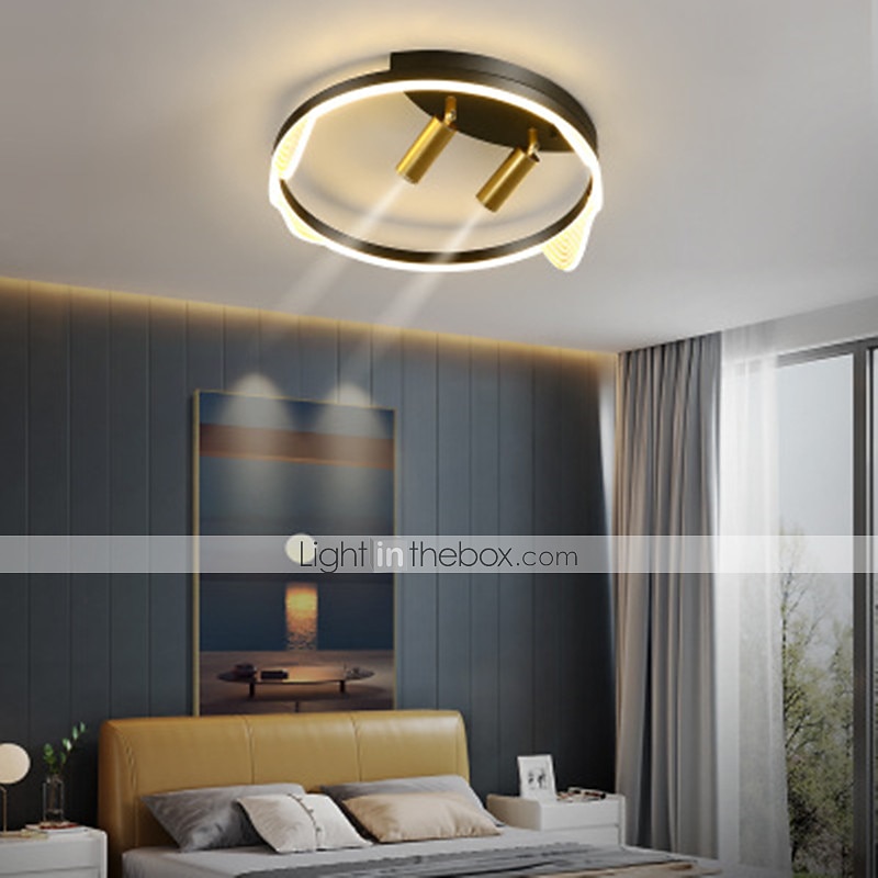 40cm LED Ceiling Light Nordic Modern Black Gold Circle Design Flush Mount Lights Metal Painted Finishes Nature Inspired 220-240V 2025 - $169.99 –P8