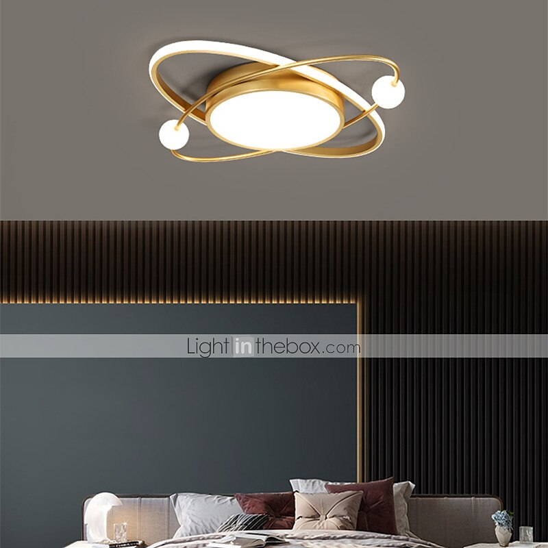 50/60 cm ledet taklampe gull planet design moderne geometriske former innfelt lys metallmalte overflater juledekorasjon 110-120v 220-240v 2025 - $245.09 –P1