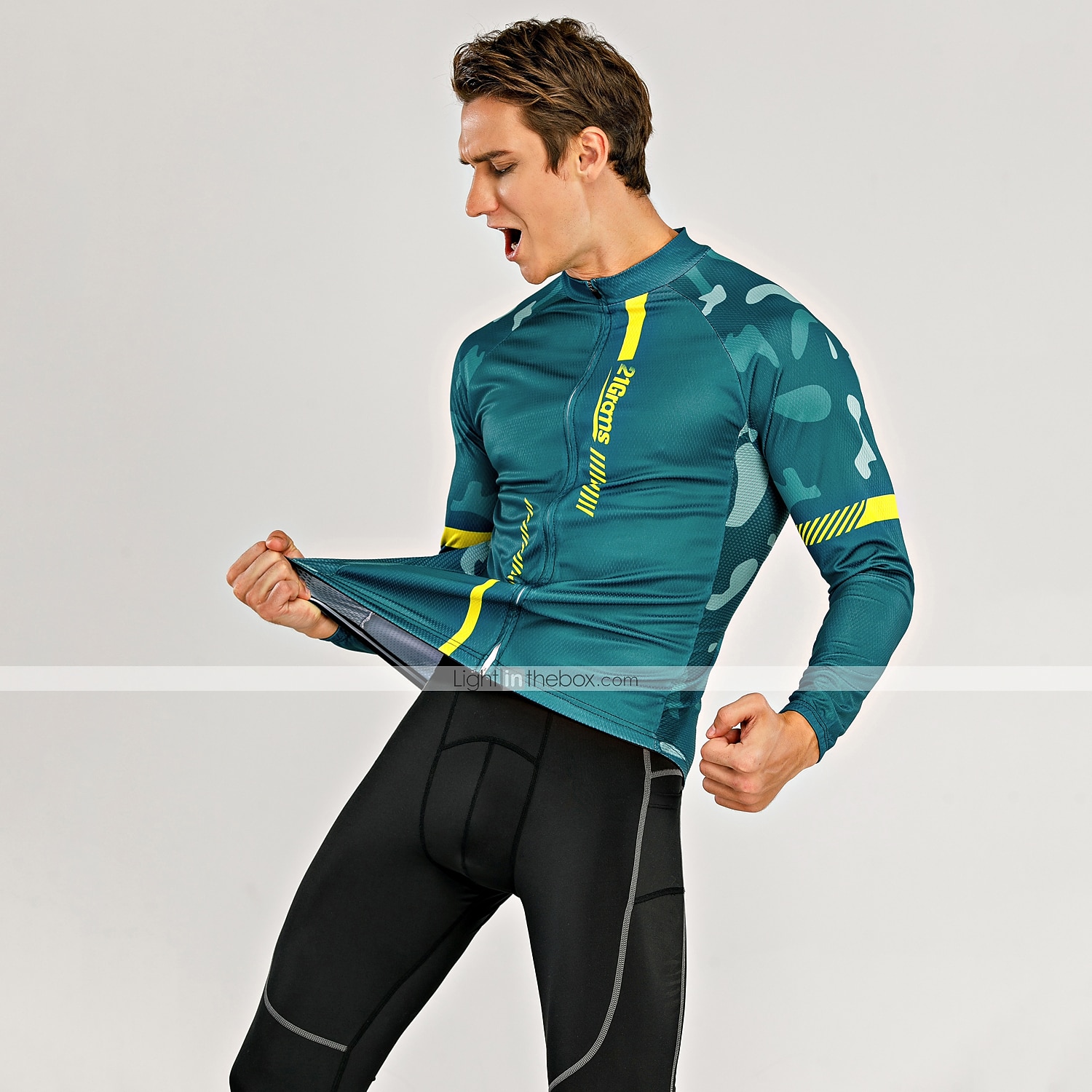 Męskie Koszulka rowerowa Geometryczny Niejednolita całość Wzory Długi rękaw Rower Dżersej Top z 3 tylnymi kieszeniami Kolarstwo górskie Kolarstwie szosowym Keep Warm Odporny na UV Kolarstwo Szybkie 2026 - $34.99 –P17