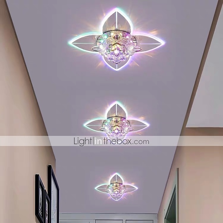 20cm led luz de teto de cristal luz de varanda corredor lâmpada moderna flor desgin luzes embutidas de metal galvanizado 110-240 v de 2025 por $71.99 –P2