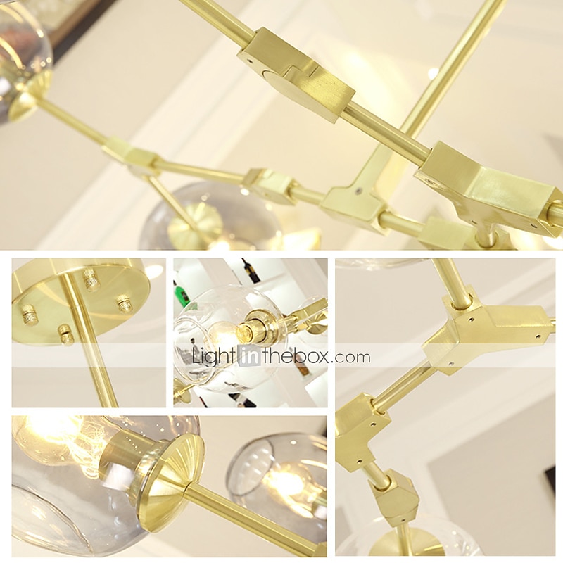 multi head magic bean lampadario caldo bianco luce creativa arte moderna soggiorno lampada heteromorphic nordic semplice sfera di vetro molecolare sala da pranzo ac110v ac220v del 2025 a $343.89 –P1