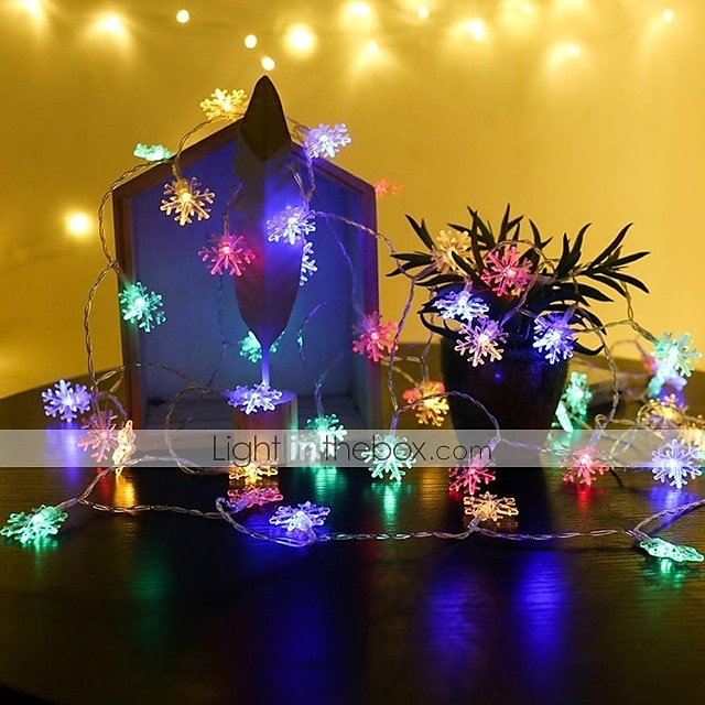 3М 6М 10М светодиодные гирлянды снежинок звезды деревьев феи гирлянды светильники для занавесок на улице для праздничного новогоднего декора 2026 - $8.99 –P2