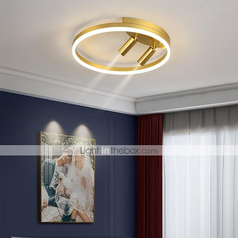 40cm LED Ceiling Light Nordic Modern Black Gold Circle Design Flush Mount Lights Metal Painted Finishes Nature Inspired 220-240V 2025 - $169.99 –P1