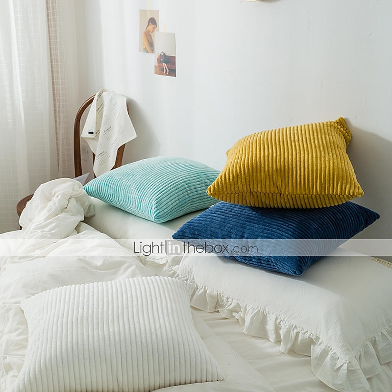 Decorative Toss Pillows Fall Throw Pillow Covers Simple Northern Europe Short Plush Solid Colored Home Office Pillow Case Cover Living Room Bedroom Sofa Cushion Cover Pink Blue Sage Green 2025 - AU $29.99 –P3