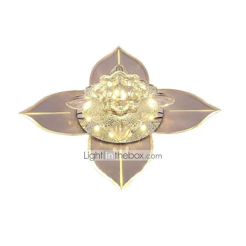 20cm led luz de teto de cristal luz de varanda corredor lâmpada moderna flor desgin luzes embutidas de metal galvanizado 110-240 v de 2025 por $71.99 –P7