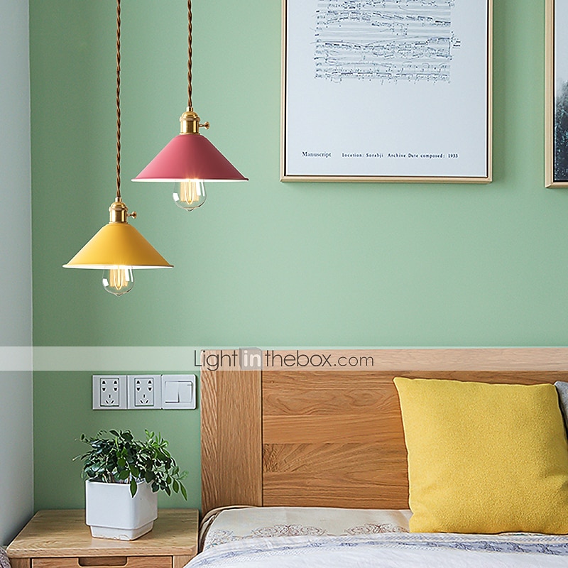 22 cm led hanglamp modern nordic enkel ontwerp wit geel groen grijs blauw roze metaal geverfde afwerkingen 110-120v 220-240v 2025 - $84.99 –P2
