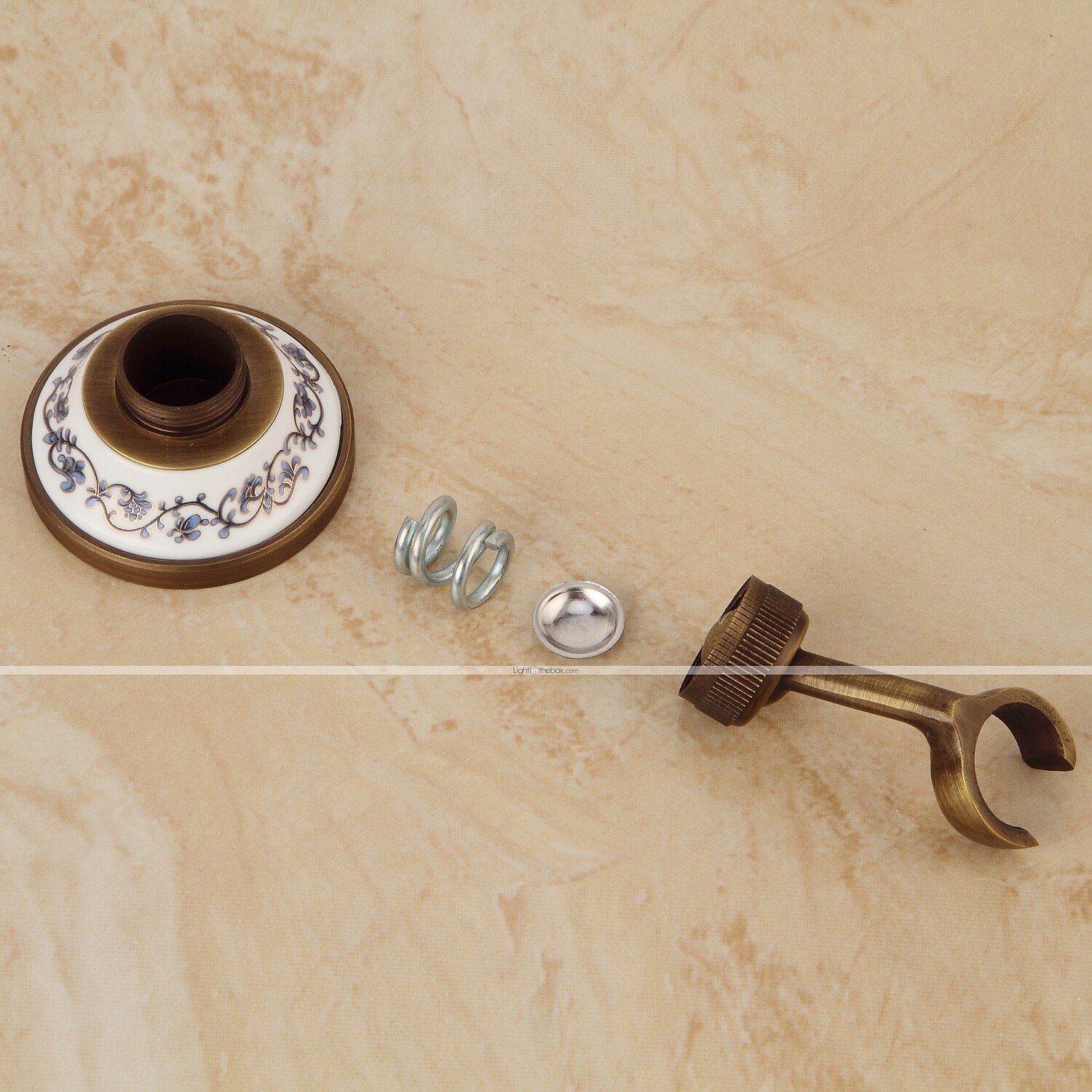 sada sprchových baterií - včetně ruční sprchy výsuvný vodopád vintage styl / country starožitný mosazný držák zvenku keramický ventil vanové sprchové baterie 2026 - $113.99 –P2