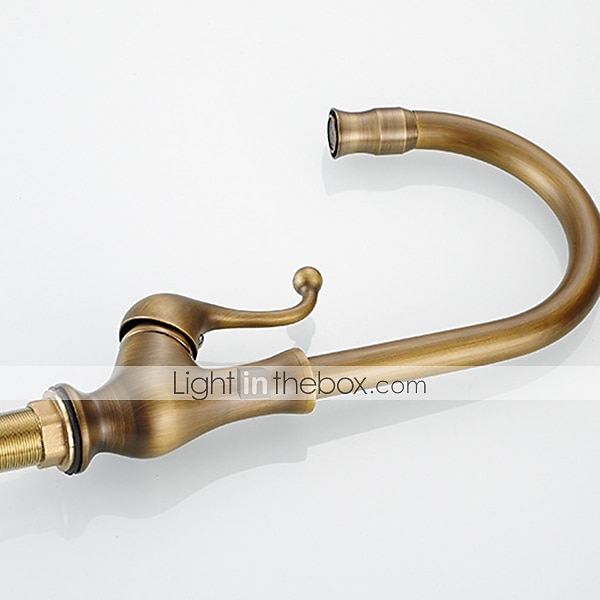 rubinetto da cucina, ottone antico monocomando un foro beccuccio standard centerset rubinetti da cucina girevoli contemporanei con interruttore freddo e caldo del 2025 a $89.99 –P4