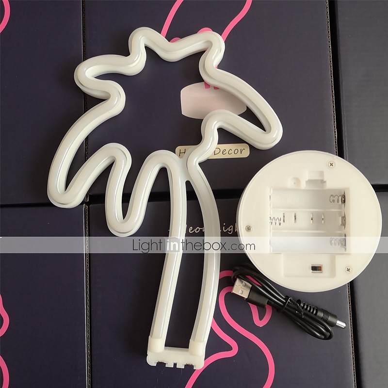 Flamingo Coconut Tree Cactus Decoration Light Night Light New Year's Xmas Decoration AA Batteries Powered USB 1pc 2025 - $35.99 –P10