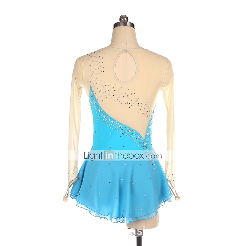 Kunstschaatsjurk Dames Voor meisjes Schaatsen Jurken Zwart Geel Roze Netstof Spandex Hoge Elasticiteit Opleiding Wedstrijd Kunstschaatskleding Kristal / Bergkristal Lange mouw Schaatsen Kunstschaatsen 2026 - $112.99 –P8