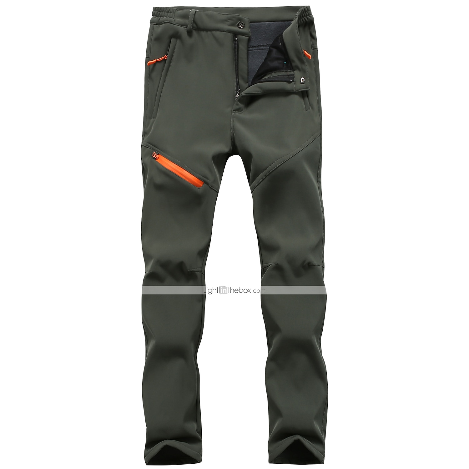 Homme Pantalon doublé polaire Pantalon Softshell Couleur unie L'hiver Extérieur Coupe Standard Ripstop Chaud Doux Anti-déchirure Pantalons / Surpantalons Vert Véronèse gris foncé Noir Travail Pêche de 2025 ? $23.99 –P3