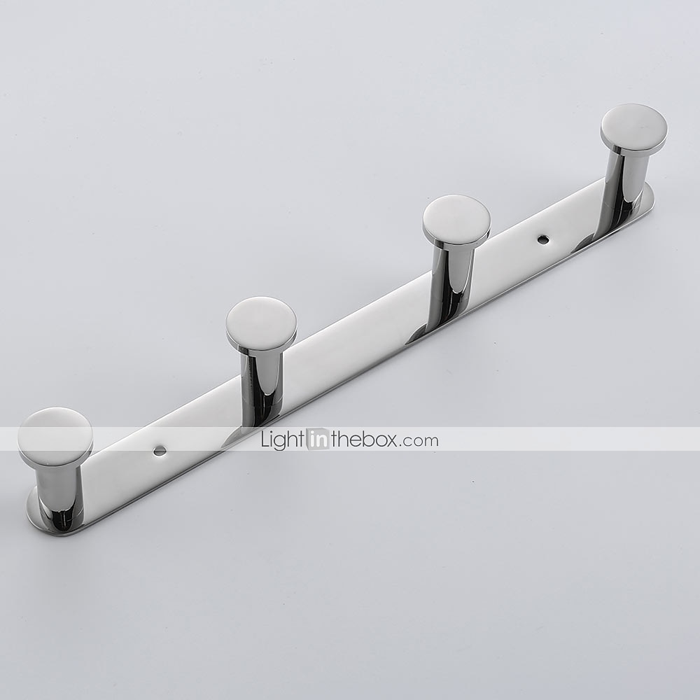 Robe Hooks New Design Contemporary Stainless Steel Material Bathroom Wall Mounted 3 or 4 or 5 or 6 Hooks Silvery 1pc 2025 - $33.99 –P10