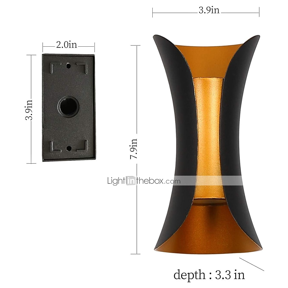 1-свет 20 см наружный светодиодный настенный светильник многоцветный вверх и вниз освещение внутренний настенный светильник отели дворы проходы ворота крыльцо коридор современный 90-264v 2025 - $42.99 –P1