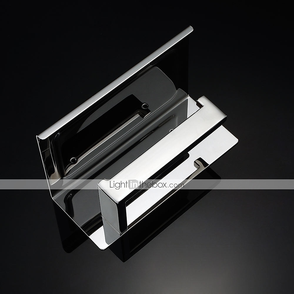 accessorio bagno porta accappatoio, portasalviette, portasciugamani, porta carta igienica in acciaio inox con ripiano portacellulare argento lucido a specchio del 2025 a $27.99 –P9
