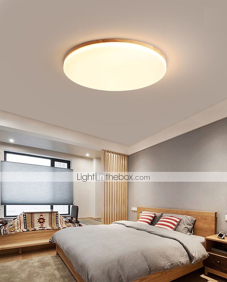 26/38/48 cm LED Ceiling Light Nordic Wood Round Design Flush Mount Lights Nature Inspired 110-120V 220-240V 2025 - $105.99 –P17