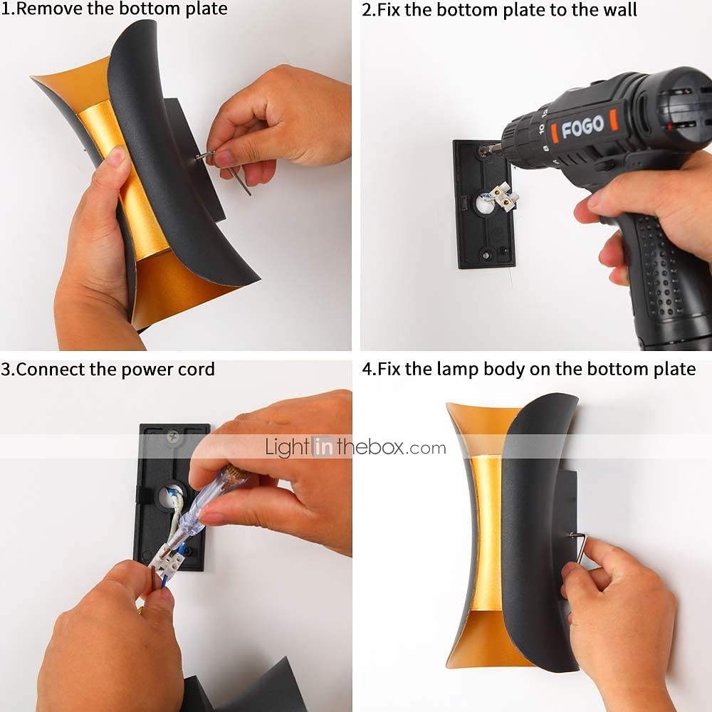 1-свет 20 см наружный светодиодный настенный светильник многоцветный вверх и вниз освещение внутренний настенный светильник отели дворы проходы ворота крыльцо коридор современный 90-264v 2025 - $42.99 –P4