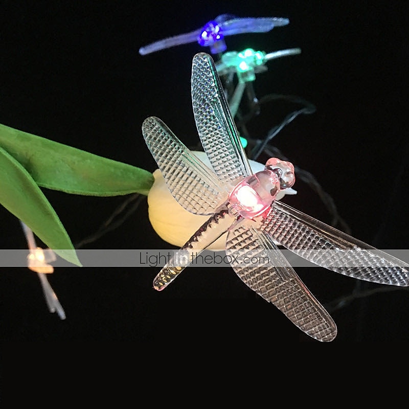 Dragonfly Solar String Lights Outdoor 6.5M 30LEDs Waterproof Solar Fairy Lights 8 Modes Decorative Lights for Patio Garden Yard Fence Wedding Christmas Party Warm White RGB Multicolor 2025 - $33.99 –P9
