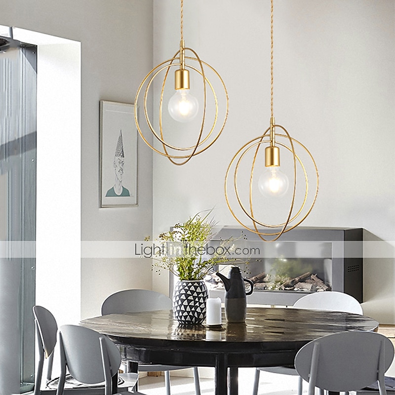 28 cm globo design forme geometriche lampada a sospensione metallo stile moderno globo in metallo finiture verniciate moderno stile nordico decorazioni natalizie 110-240 v del 2025 a $115.99 –P7