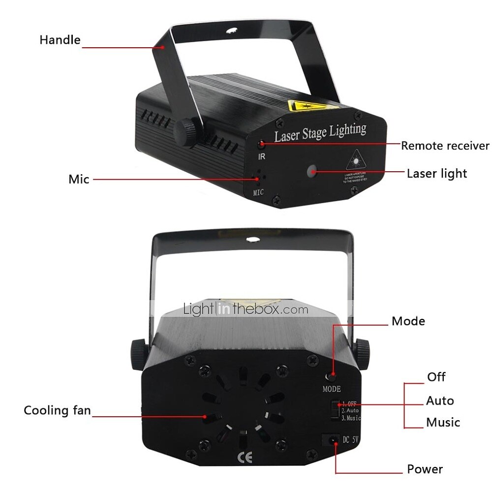 Mini kleur stroboscoop projector sterrenhemel laserlicht muziek voor thuis par xmas party disco stage flash verlichting stroboscoop lichten 2026 - $14.49 –P8