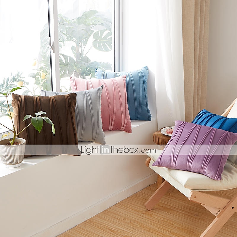 Decorative Toss Pillows Velvet Cover for Pillows Pillow Case Cover Home office Pillow Case Cover Modern Sample Room Cushion Cover Outdoor Cushion for Sofa Couch Bed Chair Pink Blue Sage Green Purple 2025 - $18.99 –P17