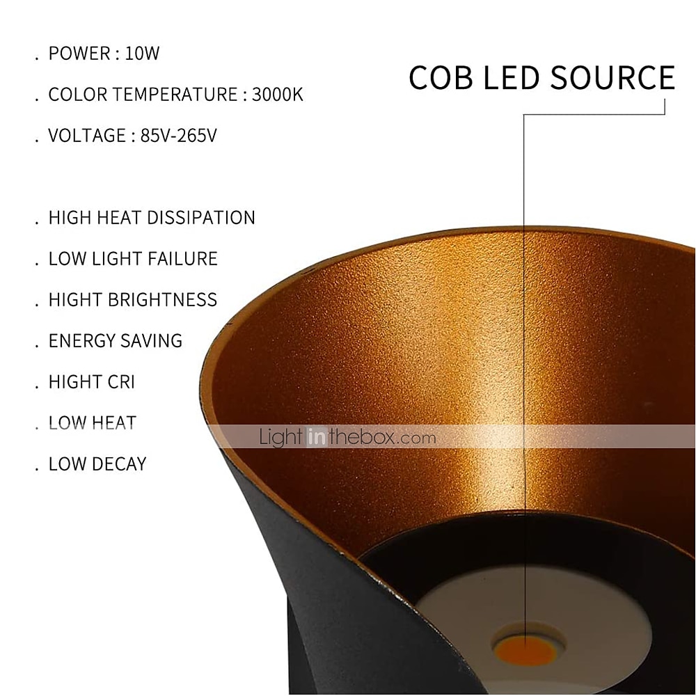 1-свет 20 см наружный светодиодный настенный светильник многоцветный вверх и вниз освещение внутренний настенный светильник отели дворы проходы ворота крыльцо коридор современный 90-264v 2025 - $42.99 –P3
