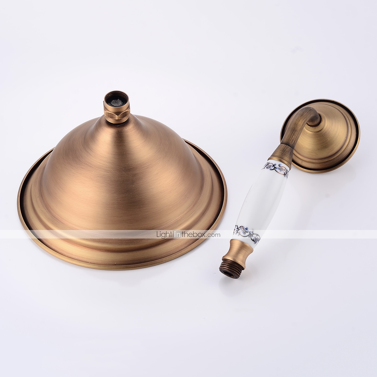 Shower Faucet,Shower System Set - Handshower Included pullout Waterfall Vintage Style / Country Antique Brass Mount Outside Ceramic Valve Bath Shower Mixer Taps 2025 - $307.79 –P12