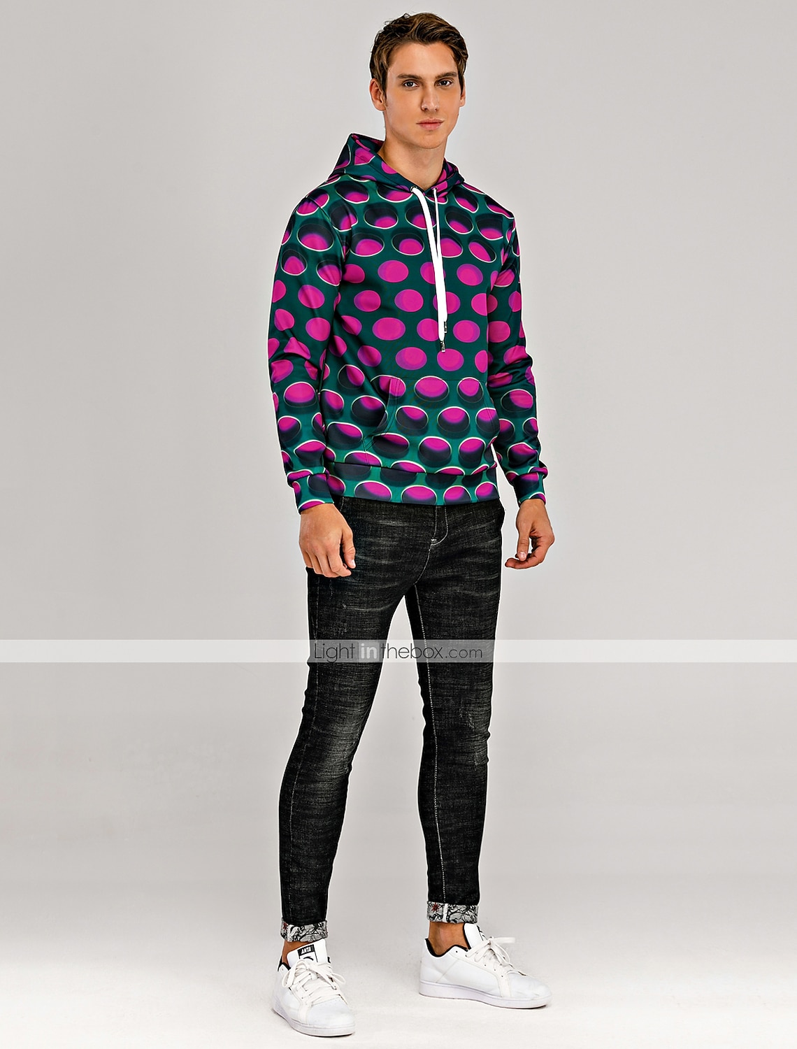 Homens Geométrica 3D Moletom Moletons Designer Básico Manga Longa Com Capuz Vermelho Azul Outono Designer de 2025 por $29.99 –P4