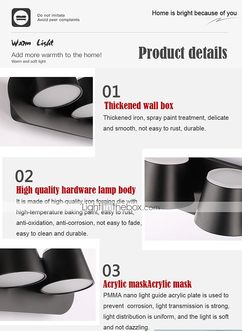 Lightinthebox Double Sided Light-emitting Indoor Wall Light LED Dimmable Rotatable Wall Lamp Nordic Modern Creative Bedroom Bedside Hotel Living Room AC110-240V 2025 - $70.99 –P3