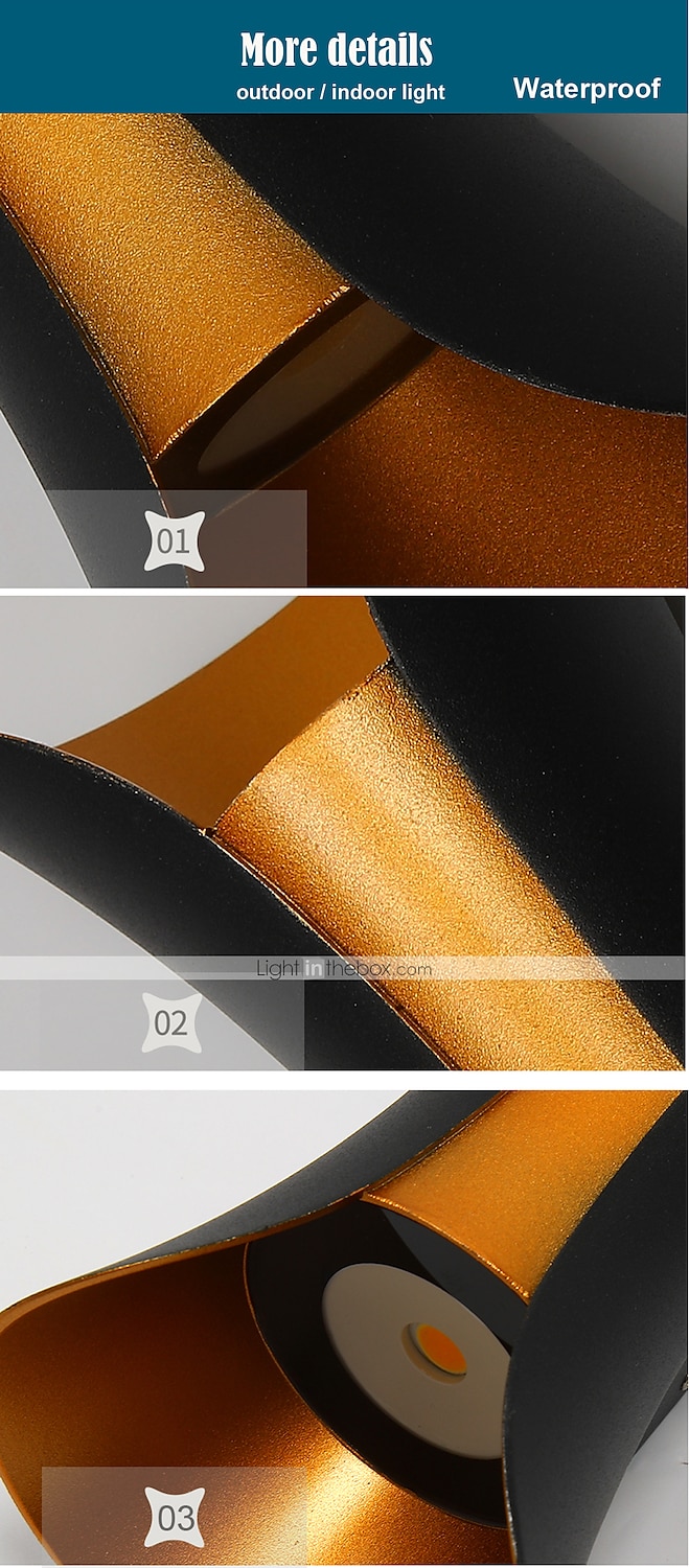 1-свет 20 см наружный светодиодный настенный светильник многоцветный вверх и вниз освещение внутренний настенный светильник отели дворы проходы ворота крыльцо коридор современный 90-264v 2025 - $42.99 –P5