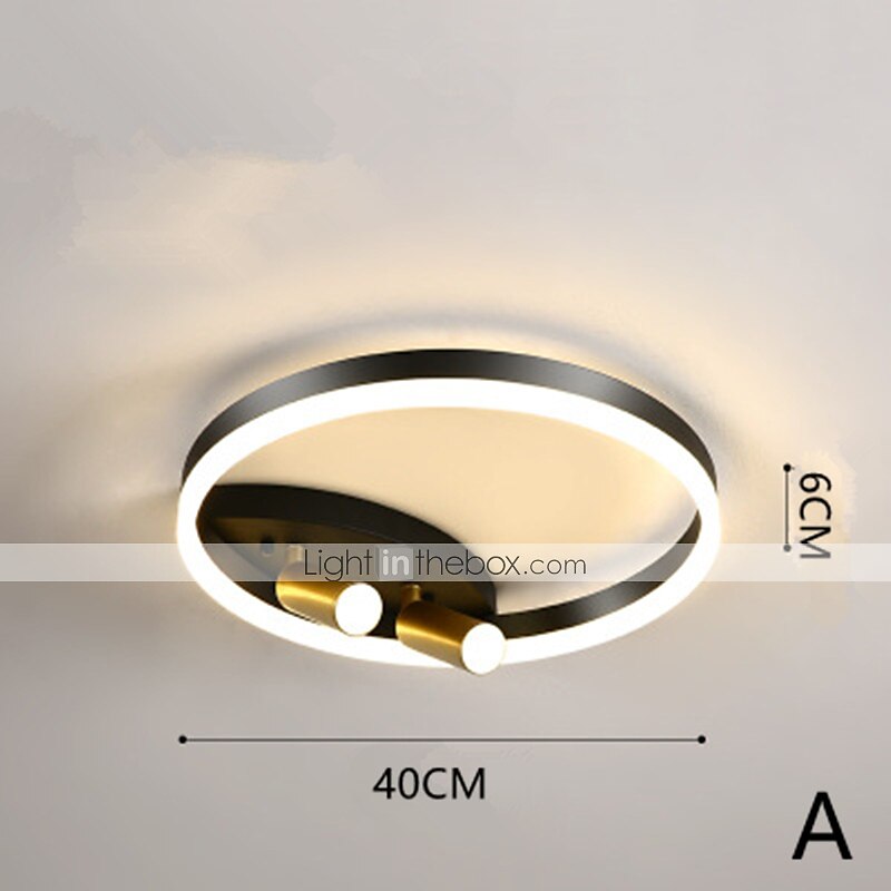 40cm LED Ceiling Light Nordic Modern Black Gold Circle Design Flush Mount Lights Metal Painted Finishes Nature Inspired 220-240V 2025 - $169.99 –P10