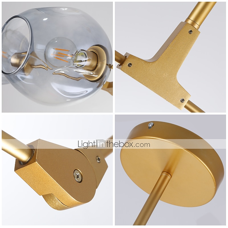 gren lys lysekrone 5/6/7/9/11 hoder led pendel moderne nordisk lysekrone stue spisestue soverom metall 110-120v 220-240v 2025 - $223.89 –P5