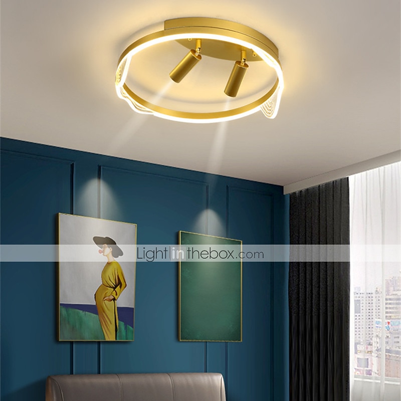40cm LED Ceiling Light Nordic Modern Black Gold Circle Design Flush Mount Lights Metal Painted Finishes Nature Inspired 220-240V 2025 - $169.99 –P6