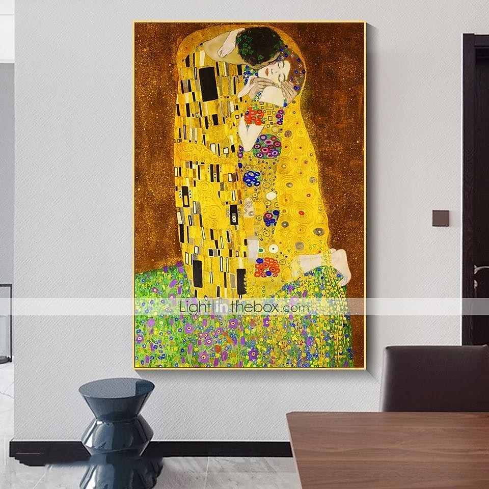 Christmas World Famous Painting Series 100% Hand Painted Gustav Klimt's kiss Abstract Oil Painting on Canvas Wall Pictures For Living Room Home Decor Gift 2026 - $901.29 –P2