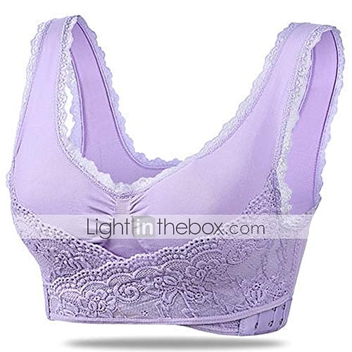 Sujetadores deportivos de encaje de gran tamaño para mujer, sujetador sin aros con hebillas laterales cruzadas en la parte delantera, ropa deportiva para hacer yoga y hacer ejercicio en casa 2025 - $11.49 –P1