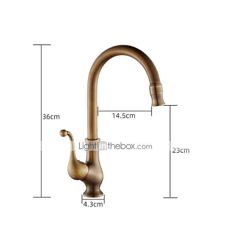 rubinetto da cucina, ottone antico monocomando un foro beccuccio standard centerset rubinetti da cucina girevoli contemporanei con interruttore freddo e caldo del 2025 a $89.99 –P1