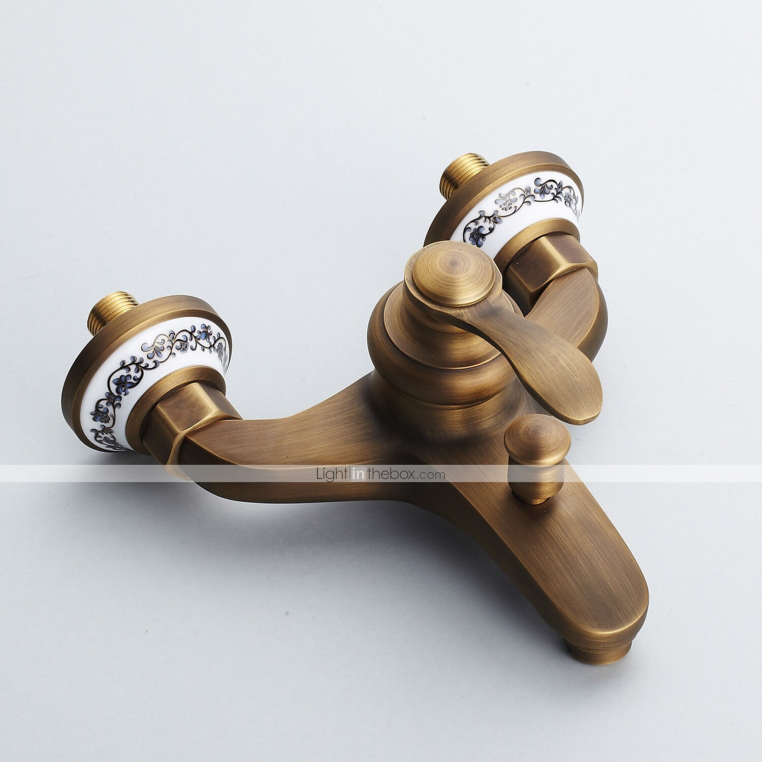 robinet de duș / set de sistem de cap de duș cu efect de ploaie - duș de mână inclus extracție stil vintage / alamă antică de țară / montare galvanizată în exterior supapă ceramică baterii de duș 2026 - $161.99 –P3