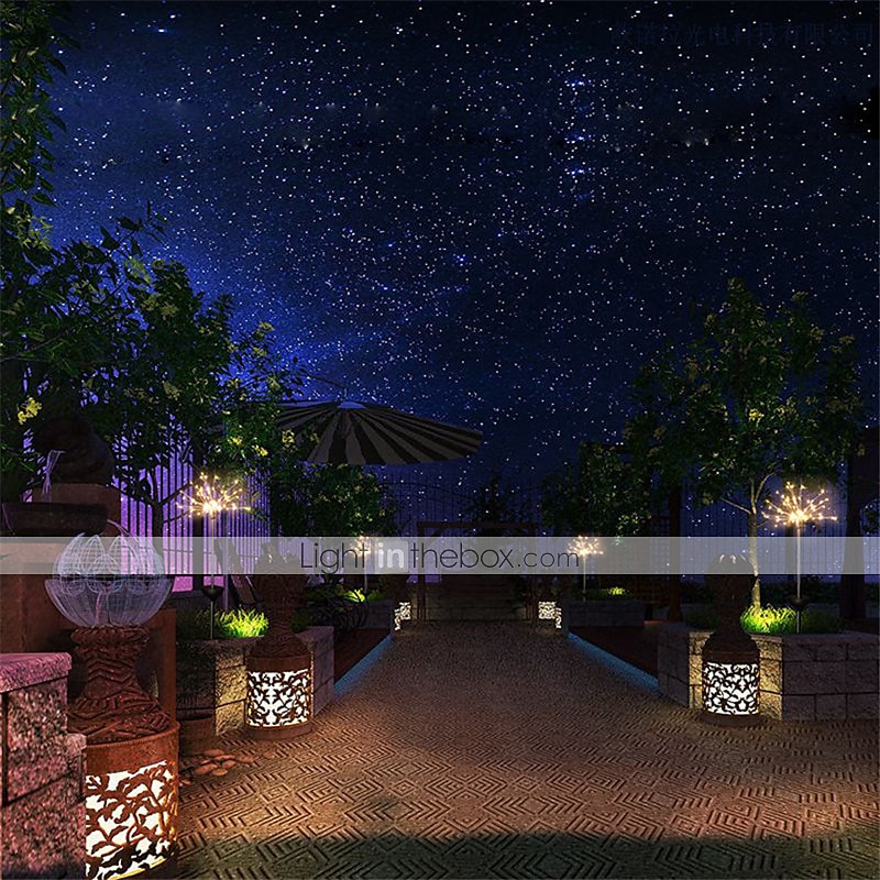 lumini solare pentru căi de artificii în aer liber 2x 1x lumini cu led pe țăruș pentru pasarelă grădină curte decor peisaj 120 led-uri zâne lumină de Crăciun pentru grădină stradă curte gazon 2025 - $15.99 -P13