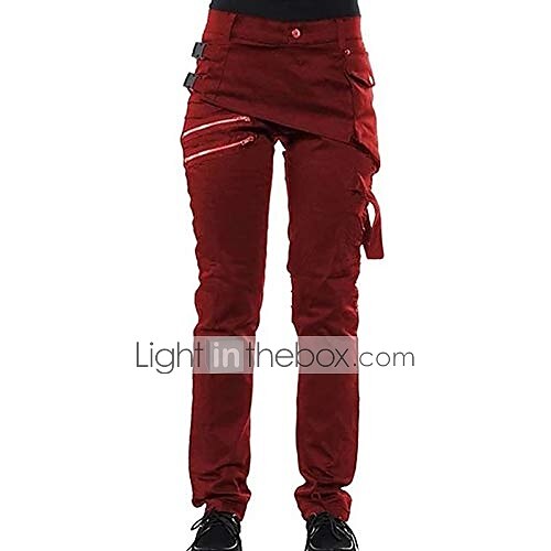 women's  gothic pants zipper pockets rivet steampunk trousers rock style pants new 2023 - US $39.99 –P7