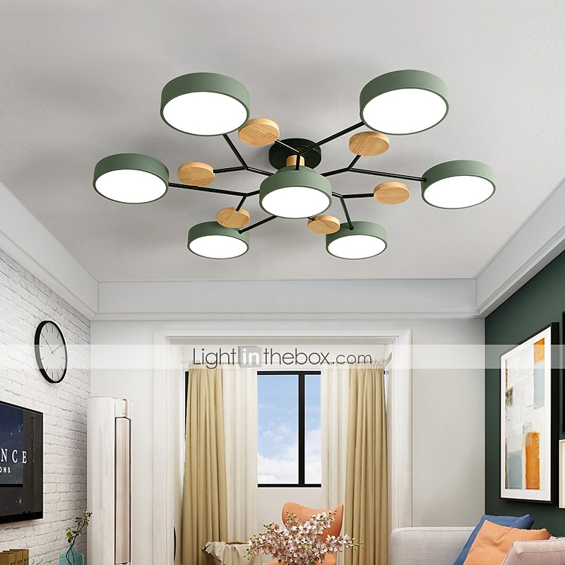 4/6/7 head macarone led потолочный светильник зеленый серый белый северный стиль регулируемый свет потолочный светильник простой журнал спальня лампа ac220v 2025 - $261.29 –P9