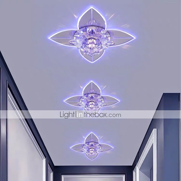20cm led luz de teto de cristal luz de varanda corredor lâmpada moderna flor desgin luzes embutidas de metal galvanizado 110-240 v de 2025 por $71.99 –P1