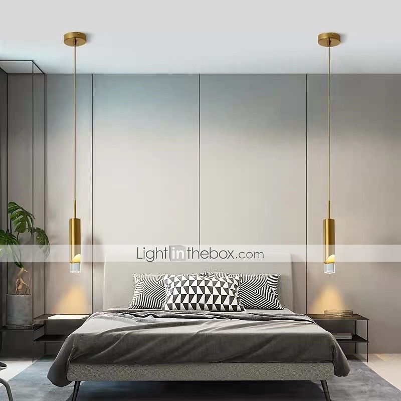 6cm luz colgante led luz de noche nórdica moderna luz tricolor dorada barra de comedor decoración de navidad galvanizada de metal 110-120v 220-240v 2025 - $100.99 –P3